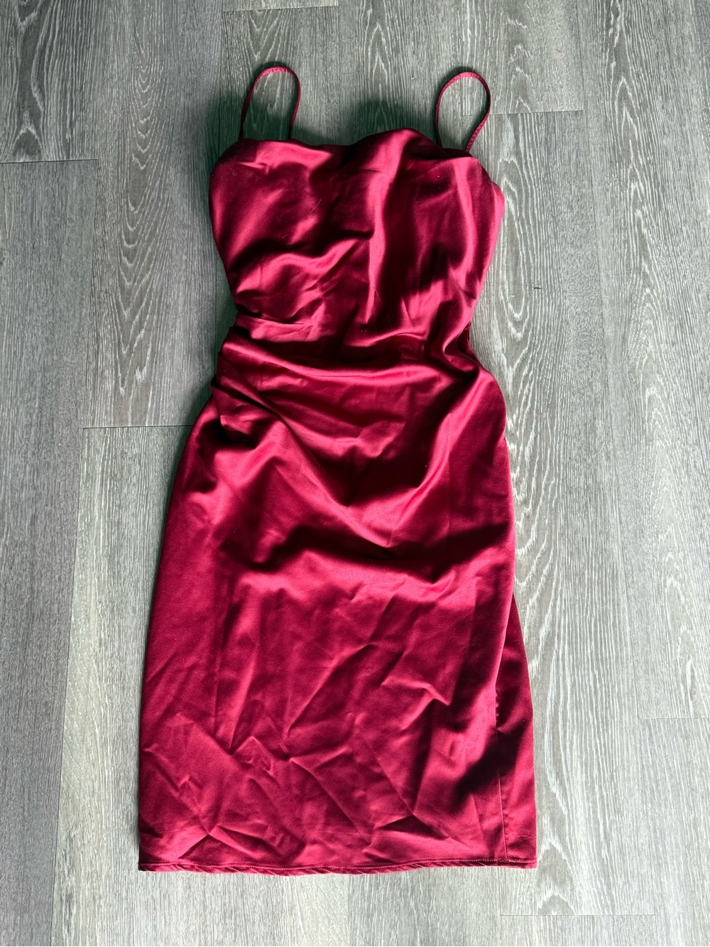 House of CB Anja Satin Corset Dress Wine S